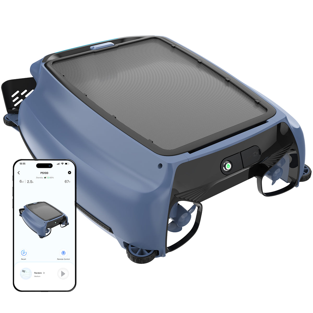 BOTLIFE PS100 Solar Pool Skimmer Robot, Automatic Pool Surface Cleaner with Smart App