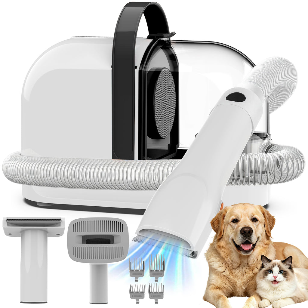 Botluxe Dog Grooming Vacuum Kit, 5-in-1 Pet Grooming Set with 12000Pa Suction, Dog Clippers, Deshedding Brush and Hair Vacuum Cleaner, Low Noise Pet Grooming Tool for Dogs and Cats