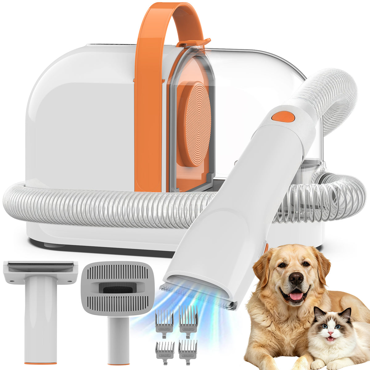 Botluxe Dog Grooming Vacuum Kit, 5-in-1 Pet Grooming Kit with 12000Pa Suction, Electric Clippers, Shedding Brush, Low Noise Pet Hair Vacuum for Dogs and Cats