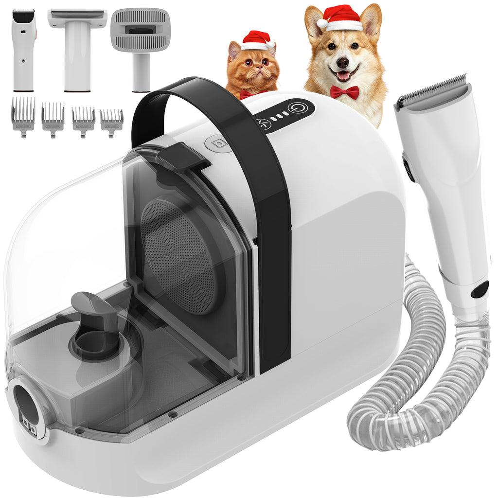 Botluxe Dog Grooming Vacuum Kit, 5-in-1 Pet Grooming Set with 12000Pa Suction, Dog Clippers, Deshedding Brush and Hair Vacuum Cleaner, Low Noise Pet Grooming Tool for Dogs and Cats