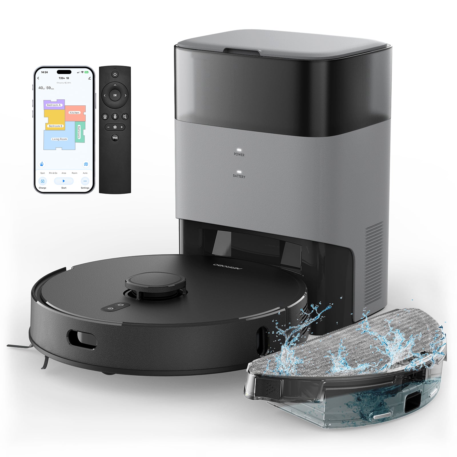 Botluxe Robot Vacuum and Mop Combo T20 with 60 Days Self-Empty Station Voice Control Home Mapping