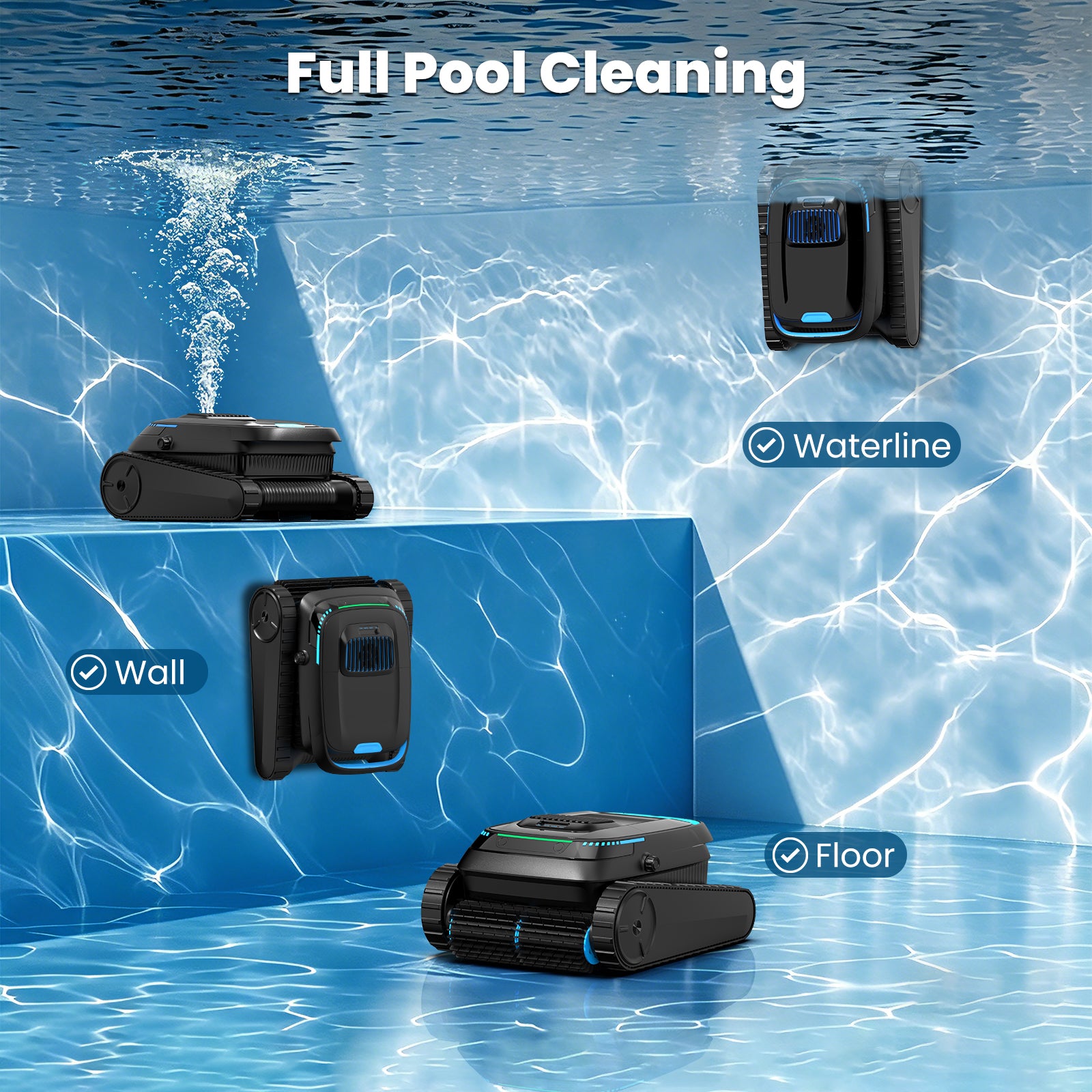 Botluxe Robotic Pool Vacuum Cleaner CP20 Cordless Wall-Climbing for Above-Ground Pools and In-Ground Pools
