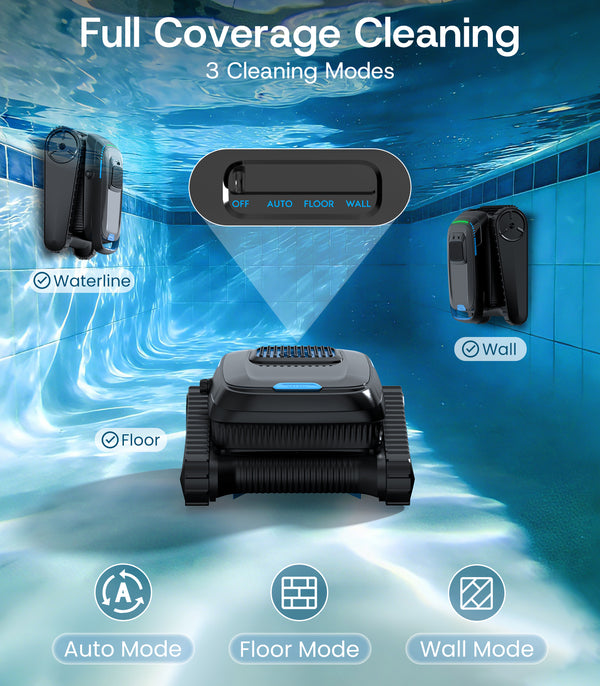 Botluxe Robotic Pool Vacuum Cleaner PC10 Cordless Wall-Climbing for Above-Ground Pools and In-Ground Pools