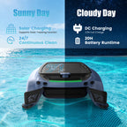 Botluxe SP200 Solar-Powered Robotic Cleaner Pool Skimmer with Three Cleaning Mode App Control,20-Hour Runtime,Smart Obstacle Avoidance