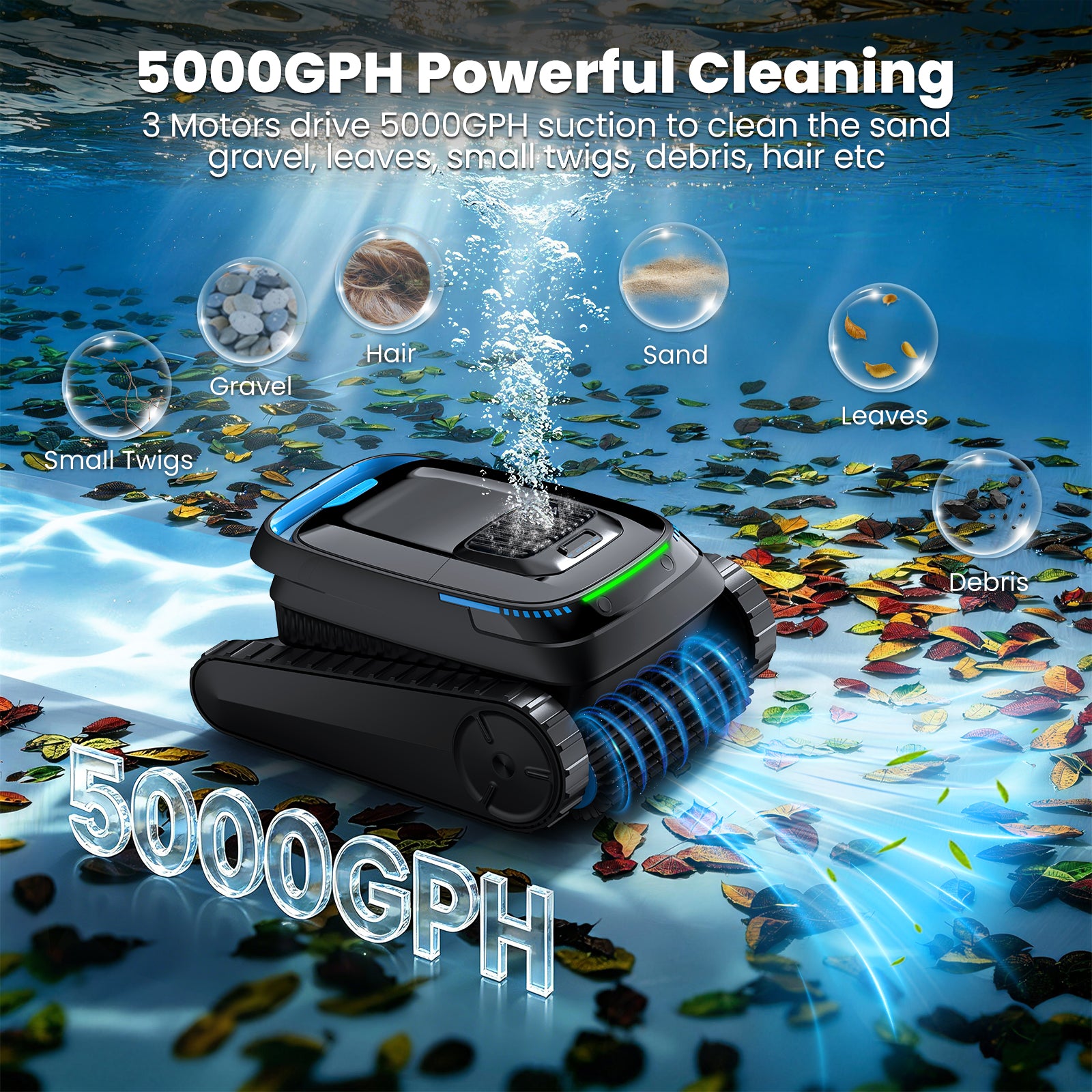 Botluxe Robotic Pool Vacuum Cleaner CP20 Cordless Wall-Climbing for Above-Ground Pools and In-Ground Pools