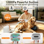 Botluxe Dog Grooming Vacuum Kit, 5-in-1 Pet Grooming Kit with 12000Pa Suction, Electric Clippers, Shedding Brush, Low Noise Pet Hair Vacuum for Dogs and Cats