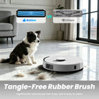 BOTLUXE Robot Vacuum and Mop Self-Emptying with 12,000Pa No-Collision Obstacle Avoidance, Carpet Detection, Anti-Tangle Brushes, 240 Mins, 75-Day Capacity, No-Go Zones, Home Mapping, App/Alexa Control,T30+