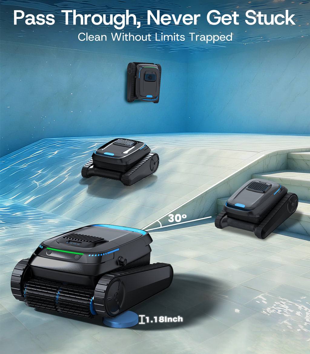 Botluxe Robotic Pool Vacuum Cleaner PC10 Cordless Wall-Climbing for Above-Ground Pools and In-Ground Pools