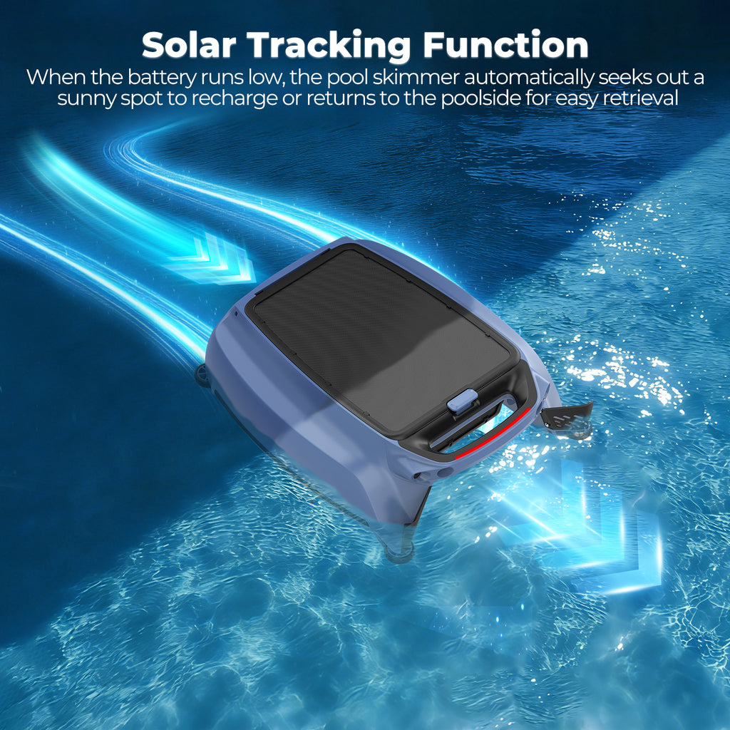 BOTLIFE PS100 Solar Pool Skimmer Robot, Automatic Pool Surface Cleaner with Smart App