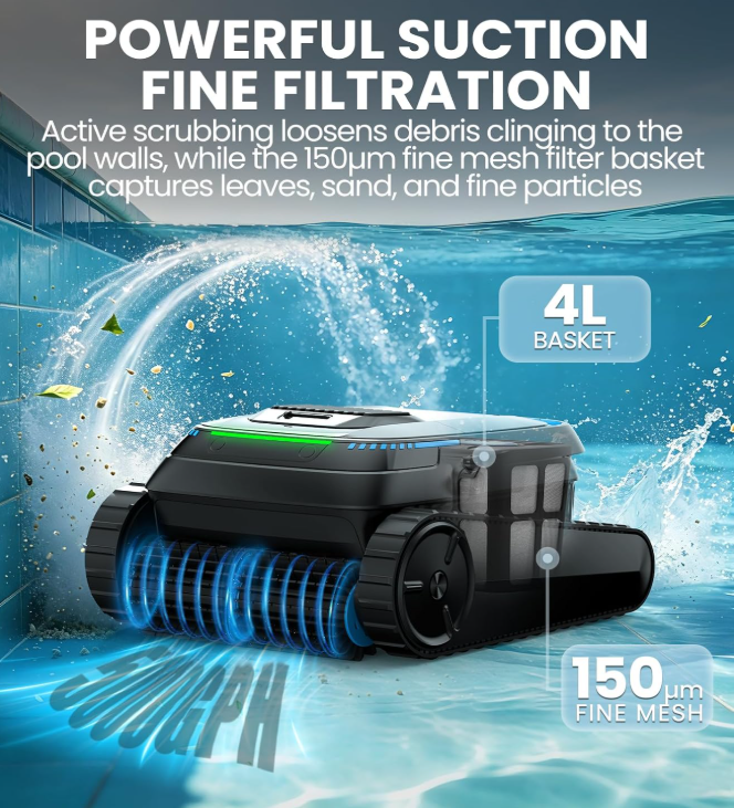 BOTLIFE PC10 Cordless Robotic Pool Vacuum for Inground & Above Ground Pools