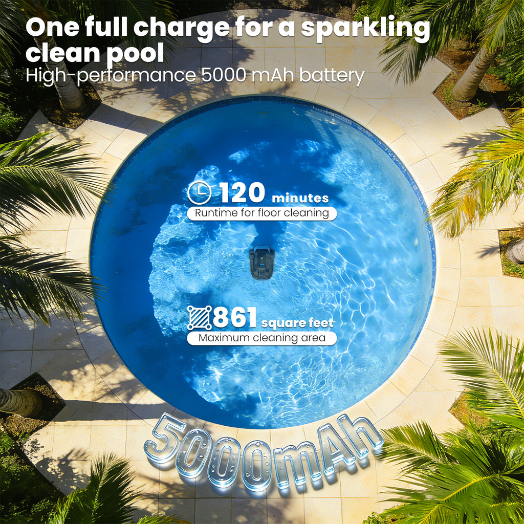 Botluxe CP02 Cordless Robot Pool Vacuum Robotic Pool Cleaner,120 Runtime for Small Above Ground Pool and In Ground Pool