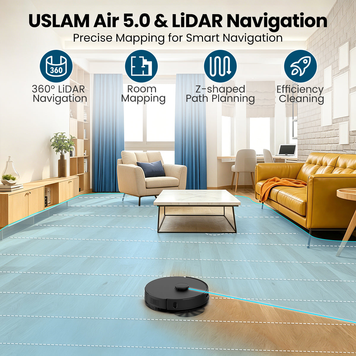 BOTLUXE T20+ Robot Vacuum and Mop Combo Self-Emptying, 6,000Pa Suction Robot Vacuum Cleaner, 75-Day Hands-Free, Home Mapping, APP/Remote Control, 180Mins, Robotic Vacuum for Pet Hair, Carpet, Hard Floor
