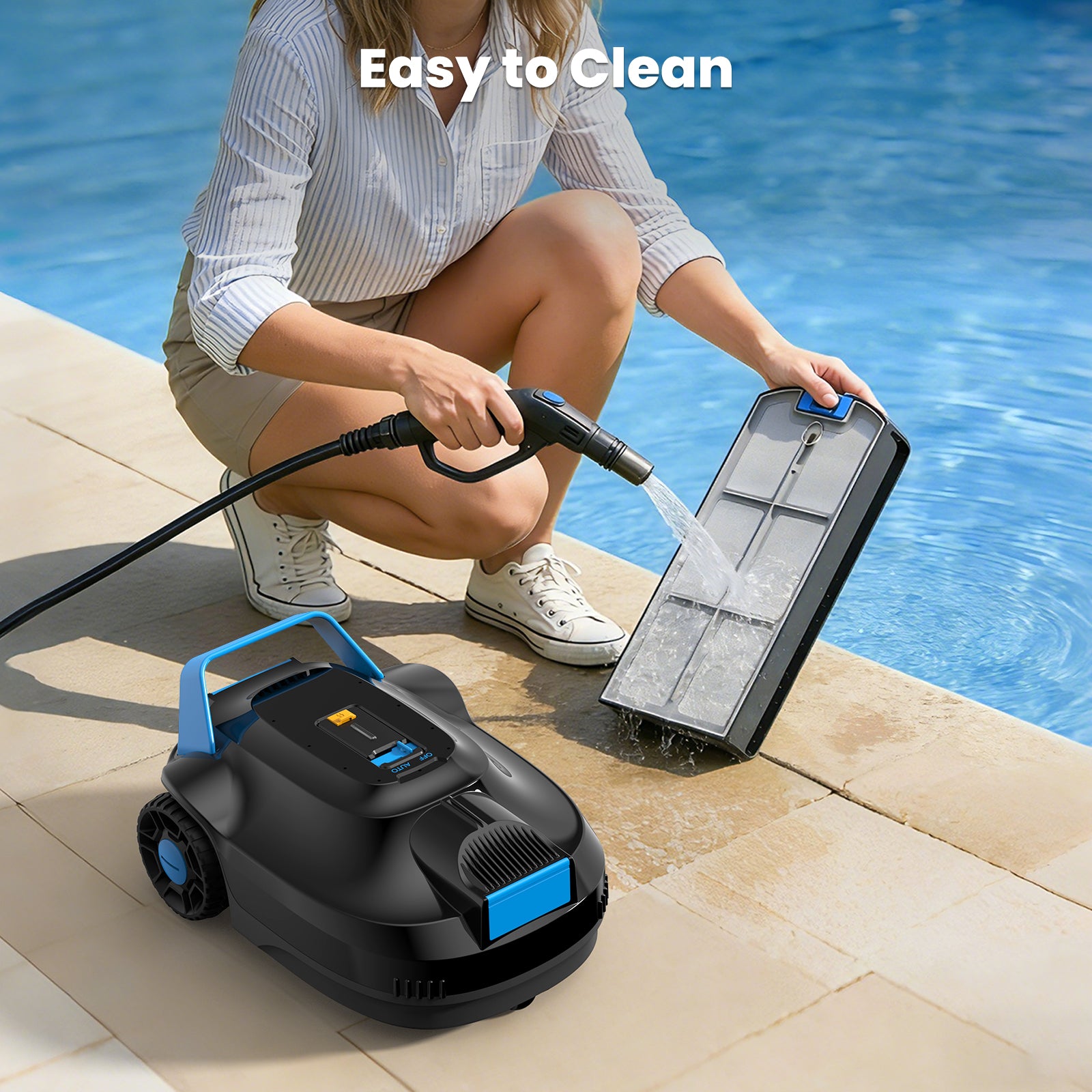 Botluxe CP02 Cordless Robot Pool Vacuum Robotic Pool Cleaner,120 Runtime for Small Above Ground Pool and In Ground Pool