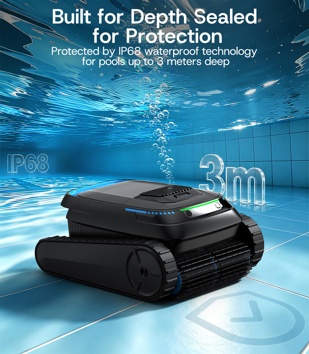 Botluxe Robotic Pool Vacuum Cleaner PC10 Cordless Wall-Climbing for Above-Ground Pools and In-Ground Pools