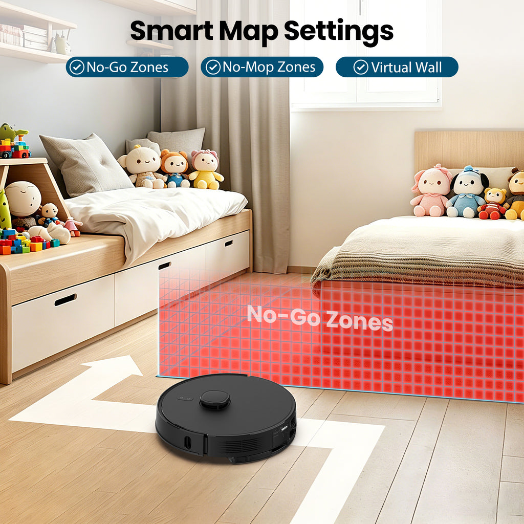 BOTLUXE T20+ Robot Vacuum and Mop Combo Self-Emptying, 6,000Pa Suction Robot Vacuum Cleaner, 75-Day Hands-Free, Home Mapping, APP/Remote Control, 180Mins, Robotic Vacuum for Pet Hair, Carpet, Hard Floor