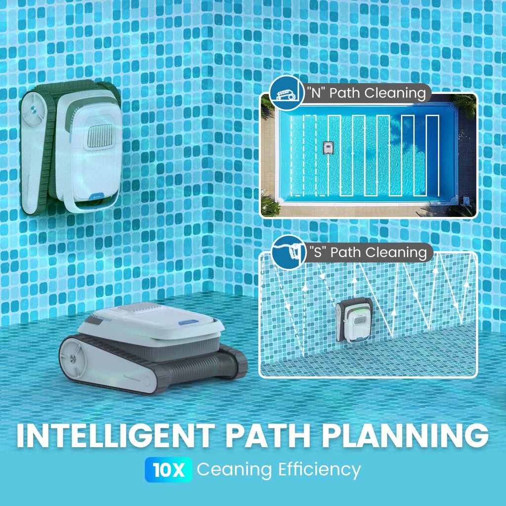 BOTLUXE PC10 Cordless Robotic Pool Cleaner – Wall-Climbing, Ultra-Strong Suction, 150-Min Runtime for Both Above & In-Ground Pools