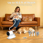 FIXR Dog Grooming Kit with Vacuum - 12,000Pa Suction Electric Clipper + 6 Guide Combs + Shedding Brush + Crevice & Cleaning Tools | 2L Dustbin | <50dB Quiet Motor | for Dogs & Cats