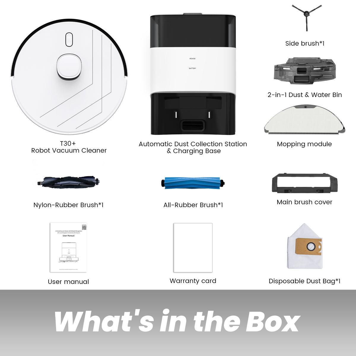BOTLUXE Robot Vacuum and Mop Self-Emptying with 12,000Pa No-Collision Obstacle Avoidance, Carpet Detection, Anti-Tangle Brushes, 240 Mins, 75-Day Capacity, No-Go Zones, Home Mapping, App/Alexa Control,T30+