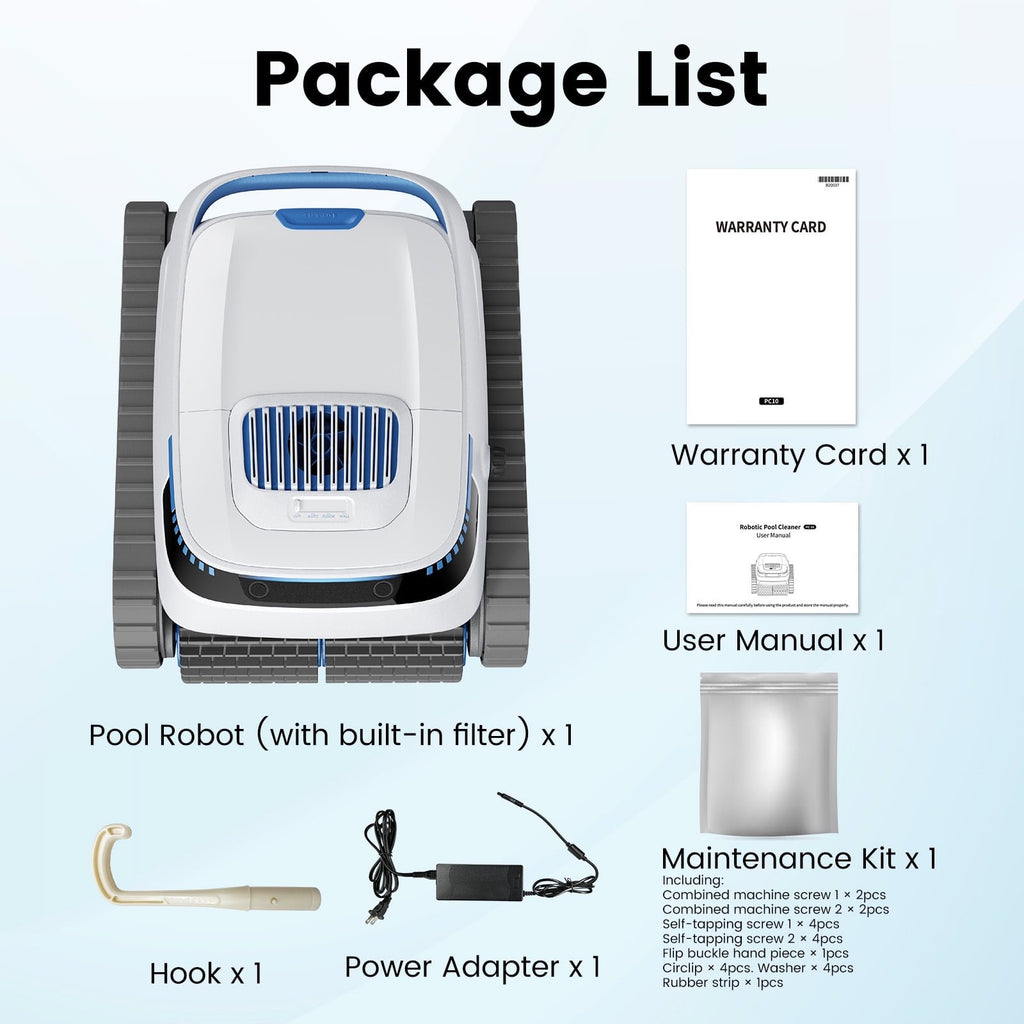 BOTLUXE PC10 Cordless Robotic Pool Cleaner – Wall-Climbing, Ultra-Strong Suction, 150-Min Runtime for Both Above & In-Ground Pools