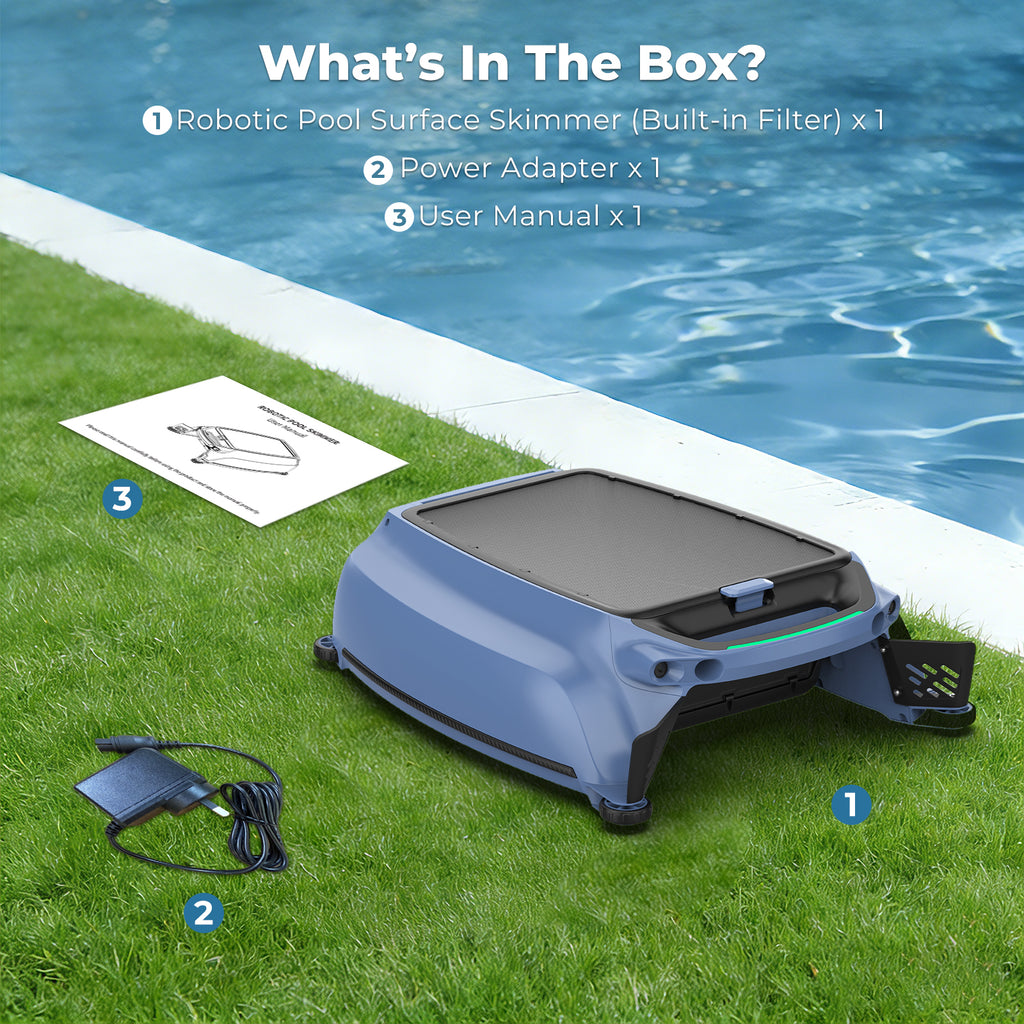 BOTLIFE PS100 Solar Pool Skimmer Robot, Automatic Pool Surface Cleaner with Smart App