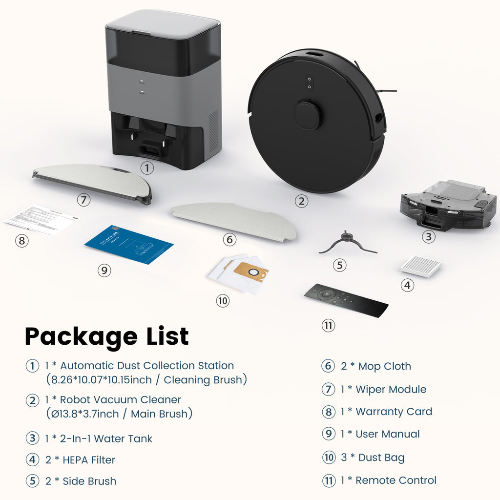 Botluxe Robot Vacuum and Mop Combo T20 with 60 Days Self-Empty Station Voice Control Home Mapping