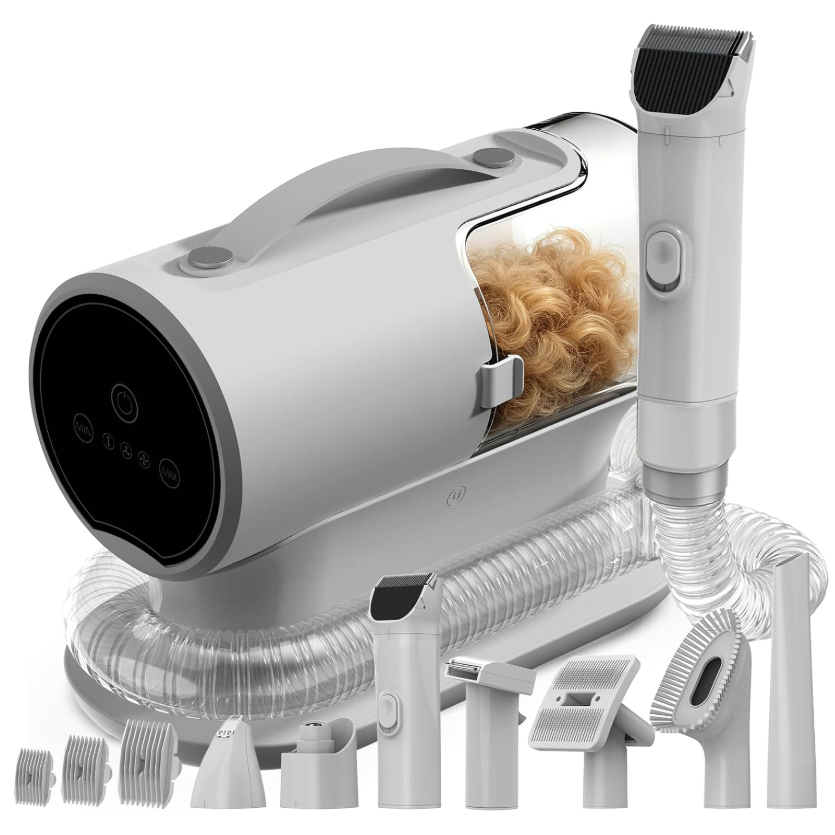 Kavano PG100 plus Dog Grooming Vacuum Kit with Clippers, 12000Pa, 2L Dust Cup